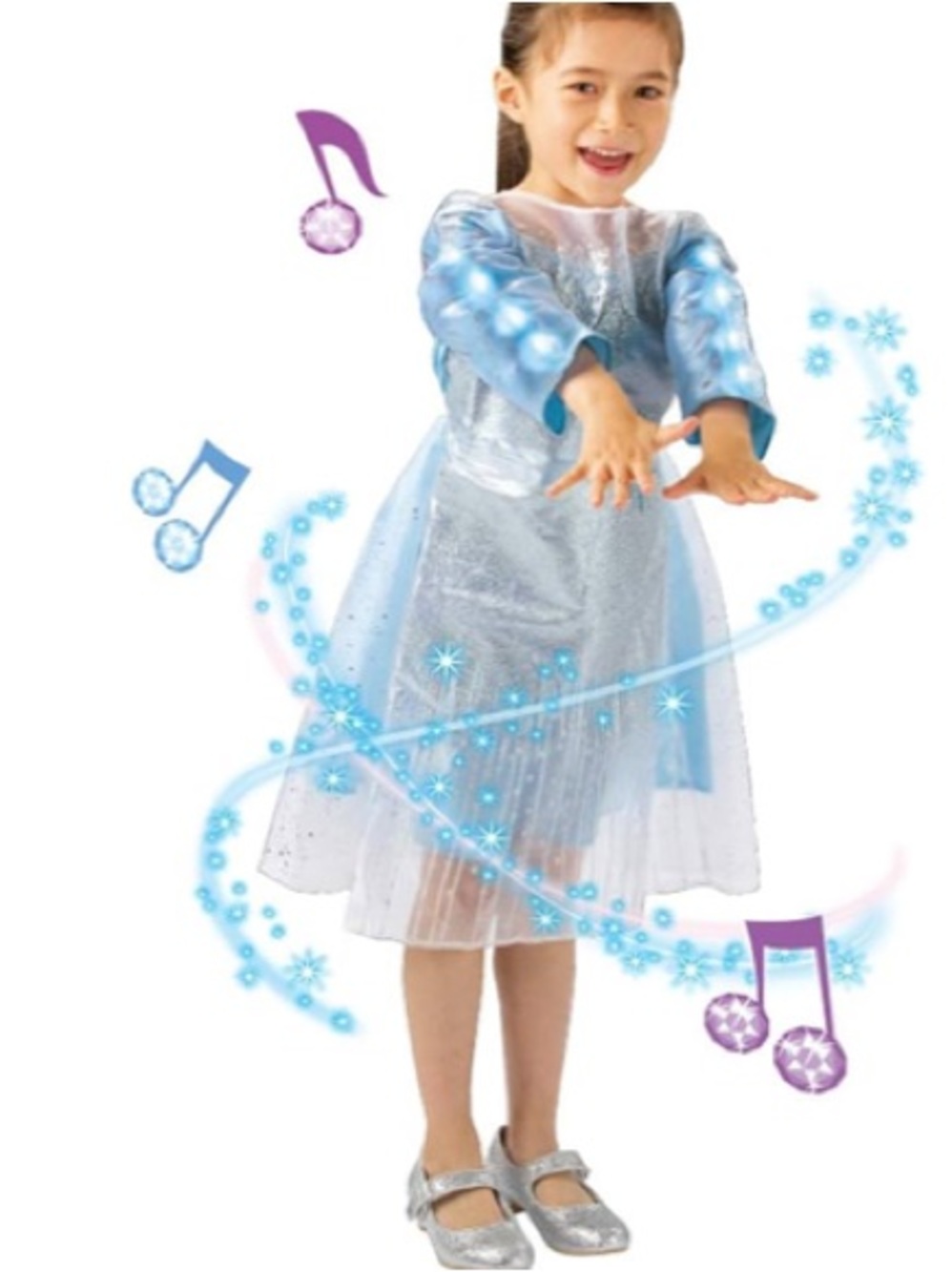 DISNEY Girls Frozen 2 Queen Elsa "Dark Sea" Light-Up Costume Dress | 4-6